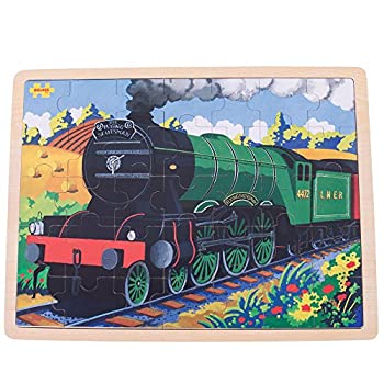 【中古】【輸入品・未使用】Bigjigs Toys Flying Scotsman Wooden Jigsaw Tray Puzzle - 35 Piece Puzzle