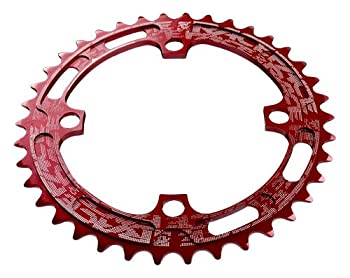 【中古】【インポート品・未当て嵌める】RACE FACE(スピード競技人間の顔) SINGLE RING NARROW/WIDE 36T 赤いこと RRSNNW104X36RED スポーツ・アウトドア-チェーンリング-自転車用パーツ