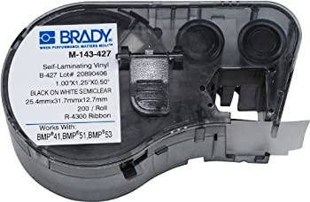 【中古】【輸入品・未使用】Brady M-143-427 Vinyl B-427 Black on White/Clear Label Maker Cartridge%ｶﾝﾏ% 1 Width x 1-1/4 Height%ｶﾝﾏ% For BMP51/BMP53 Printers by Bra
