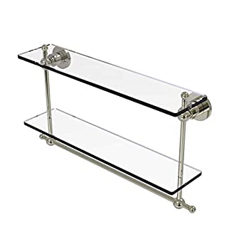 【中古】【輸入品・未使用】Astor Place Collection 22 Inch Two Tiered Glass Shelf with Integrated Towel Bar - AP-2TB/22-PNI