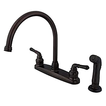 【中古】【インポート品・未当て嵌める】Kingston Brass KB795SP Magellan 8-Inch Kitchen Faucet with Sprayer%ｶﾝﾏ% Oil Rubbed Bronze by Kingston Brass
