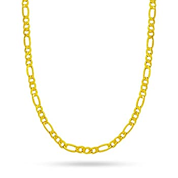 【中古】【インポート品・未当て嵌める】14K 黄色ゴールド 3.5粍 フィガロリンクチェーンネックレス - イタリア製 - 複数形の長さをご準備すること