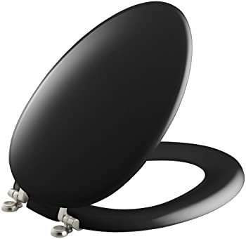 【中古】【輸入品・未使用】KOHLER K-4701-BN-7 キャサリン細長便座 鮮やかなブラッシュドニッケルヒンジ付き ブラック
