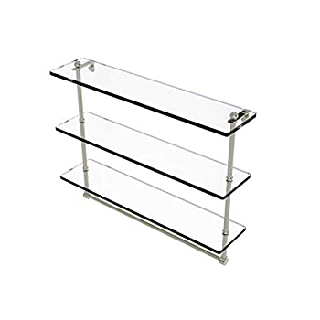 【中古】【輸入品・未使用】22 Inch Triple Tiered Glass Shelf with Integrated Towel Bar - RC-5/22TB-PNI