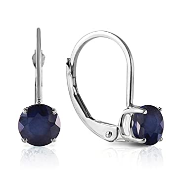 【中古】【輸入品・未使用】K14 White Gold Natural Round Sapphire Dangle Earrings|スカイマーケットプラス