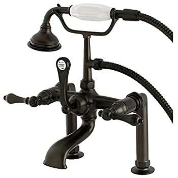 【中古】【インポート品・未当てはめる】Kingston Brass AE103T5 Aqua Eden Vintage Deck Mount Clawfoot Tub Faucet\u0026#44; Oil Rubbed Bronze