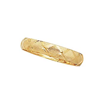 【中古】【インポート品・未当て嵌める】jewelstop 10?K黄色ゴールド12?粍 Shiny高学生寄宿舎Flexバングルダイヤモンドカットパターン???8?%ﾀﾞﾌﾞﾙｸｫｰﾃ%