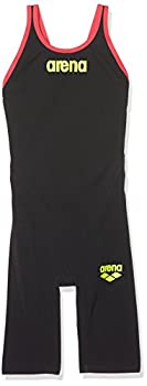 【中古】【インポート品・未当て嵌める】Arena Powerskin炭素Flex VX遊撃手脚オープンバックダークグレー/Fluo赤いこと 24