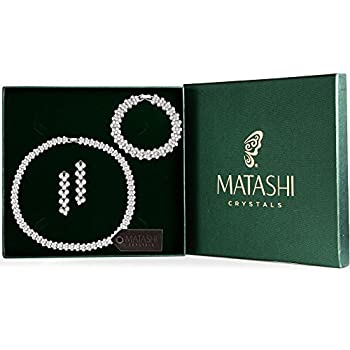 【中古】【輸入品・未使用】ロジウムメッキイヤリング、ブレスレット&ネックレスSetFashionジュエリーセットレディースMade w /ジルコン( CZ ) stones-timelessエレガント&
