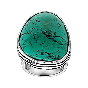 【中古】【輸入品・未使用】Silpada タンブルターコイズ 天然ターコイズリング スターリングシルバー ブルー