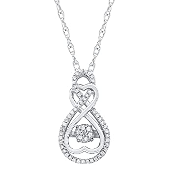 【中古】【インポート品・未当て嵌める】Parade of Jewels ダンシングダイヤモンド「Forever Love」ハート型型シャンデリヤ首飾り 925スターリングしろがね色製 1/4カラット ) 18in
