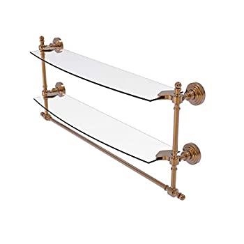 【中古】【インポート品・未当て嵌める】Retro Wave Collection 24 Inch Two Tiered Glass Shelf with Integrated Towel Bar - RW-34結核症/24-BBR