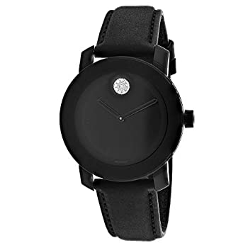 【中古】【インポート品・未当て嵌める】Movado Women\u0027s Bold 36粍 Gold-Tone Leather Band Case Quartz Black Dial Analog Watch 3600483