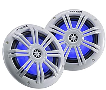 【中古】【輸入品・未使用】Kicker (キッカー) 45KM604WL 6.5インチ 2ウェイ 同軸 海洋 ライトアップLEDボートスピーカー 1組 4オーム 最大150ワット ブルー