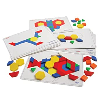 【中古】【インポート品・未当て嵌める】Wood Pattern Blocks w/Activity Cards -Learning Activity