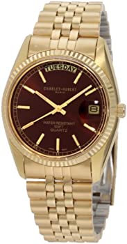 【中古】【インポート品・未当て嵌める】Charles-Hubert- Paris Mens Gold-Plated Quartz Watch #3400-OH 腕時計-その他