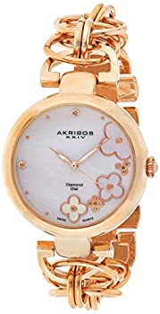 【中古】【インポート品・未当て嵌める】[成人女性用ウオッチ]Akribos XXIV Women\u0027s Quartz Watch with Mother of Pearl Dial Analogue Display and Rose Gold Alloy Bracelet AK645RG[並行輸
