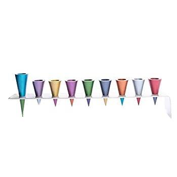【中古】【輸入品・未使用】Multicolor Cone Shaped Hanukkah Menorah by Yair Emanuel [並行輸入品]