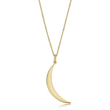 【中古】【輸入品・未使用】Kooljewelry 10Kイエローゴールド 三日月ペンダント ケーブルチェーンネックレス (18インチ)|スカイマーケットプラス