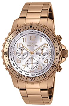 【中古】【輸入品・未使用】Invicta 11368 メンズ スペシャルティ パイロット シルバーダイアル ローズゴールドプレーテッドステンレススチール クロノグラフウォッチ