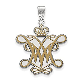 【中古】【輸入品・未使用】LogoArtスターリングシルバーWilliamとメアリーXLエナメルペンダントW/チェーン