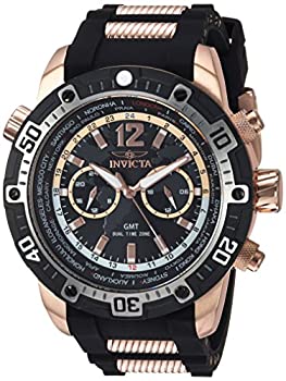 【中古】【インポート品・未当て嵌める】Invicta Men \u0027s \u0027 Aviator \u0027 Quartzしろがね色とケイ素樹脂Casual Watch %ｶﾝﾏ% Color : Two Tone ( Model : 24582?)