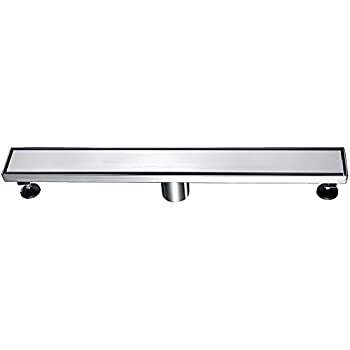 【中古】【インポート品・未当てはめる】ALFI brand ABLD24B-BSS 24%ﾀﾞﾌﾞﾙｸｫｰﾃ% Modern Brushed Stainless Steel Linear Shower Drain with Solid Cover