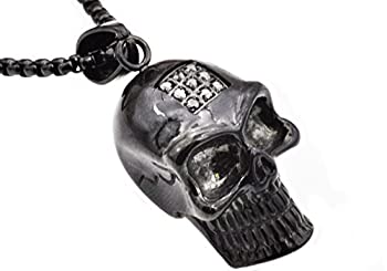 【中古】【輸入品・未使用】Blackjack メンズ ブラックメッキ ステンレススチールペンダント ブラックキュービックジルコニア｜スカイマーケットプラス