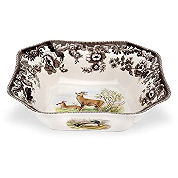 【中古】【輸入品・未使用】Spode Woodland American Wildlife Deer Square Salad Bowl by Spode