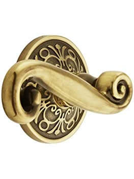 【中古】【輸入品・未使用】Lancaster Door Set With Scroll Design Levers Right Hand Passage In Antique Brass. Reproduction Doorknob. by Emtek