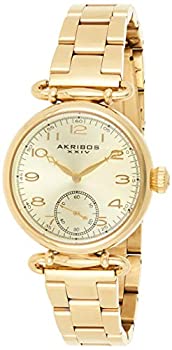 【中古】【インポート品・未当て嵌める】Akribos XXIV Women \u0027s ak806ygゴールド調ステンレス鋼スチール写真Watch with繋がり腕輪