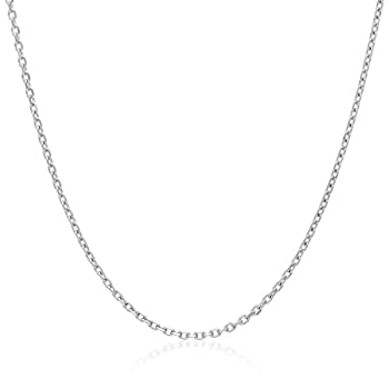 【中古】【インポート品・未当て嵌める】MCS Jewelry 14カラット ソリッドホワイトゴールド ロロケーブルリンクチェーンネックレス (16in~18in)