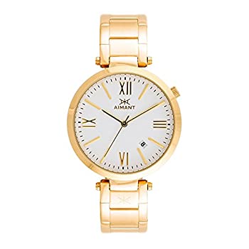 【中古】【輸入品・未使用】AIMANT Bora 腕時計 | 39mm レディース アナログ ミニマリストウォッチ | ステンレススチールブレスレット ゴールド｜スカイマーケットプラス