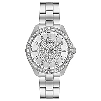 【中古】【輸入品・未使用】Bulova クリスタルクォーツ レディース 腕時計 ステンレススチール シルバートーン (モデル:96L236)|スカイマーケットプラス