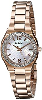 【中古】【インポート品・未当て嵌める】(ブローバ) Bulova ウオッチ 金剛石 美術館 アナログ書きあらわす 日本製石英 さくら色ゴールド レディース 98R205