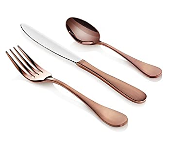 【中古】【インポート品・未当て嵌める】Artaste 56891 Rain 18/10 Stainless Steel Flatware 36-Piece Set%ｶﾝﾏ% Antique Copper Finished%ｶﾝﾏ% Service for 12