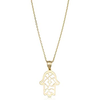 【中古】【輸入品・未使用】Kooljewelry 10k イエローゴールド フィリグリーハムサネックレス (18インチ)