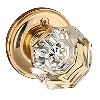 【中古】【輸入品・未使用】Dynasty Hardware クラシック ローゼット クリスタル調ドアノブ 単独ダミードアノブ 艶あり真鍮