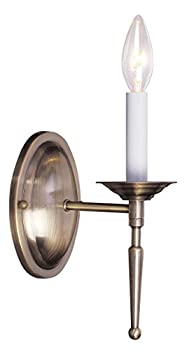 【中古】【インポート品・未当て嵌める】Livex Lighting 5121-01 Williamsburg 1ともし火 壁据え置き用キャンドルスティック アンティーク金管楽器