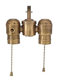 【中古】【インポート品・未当て嵌める】B \u0026 P照明ランプ2-lite塊まりW / pull-chainソケット、アンティーク金管楽器