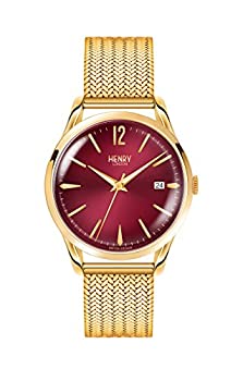 【中古】【輸入品・未使用】Henryロンドンhl39-m-0062?LadiesホルボーンBurgundyハミルトンゴールド腕時計