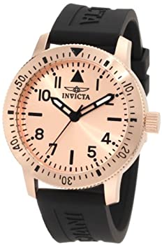 【中古】【インポート品・未当て嵌める】Invicta Men \u0026apos;s 11424専門職ローズダイヤルブラックポリウレタン時辰儀