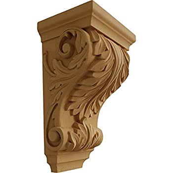 【中古】【輸入品・未使用】Ekena Millwork CORW08X06X14ACAL 8 1/2-Inch W x 6 1/2-Inch D x 14-Inch H Large Wide Acanthus Wood Corbel%ｶﾝﾏ% Alder by Ekena Millwork