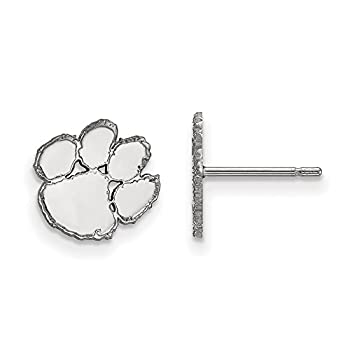 【中古】【輸入品・未使用】Clemson Extra Small (3?/ 8インチ) ポストイヤリング(10?Kホワイトゴールド)
