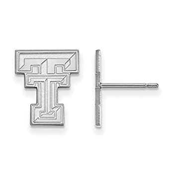 【中古】【輸入品・未使用】テキサスTech Small ( 1?/ 2インチ)ポストイヤリング( 10?Kホワイトゴールド)