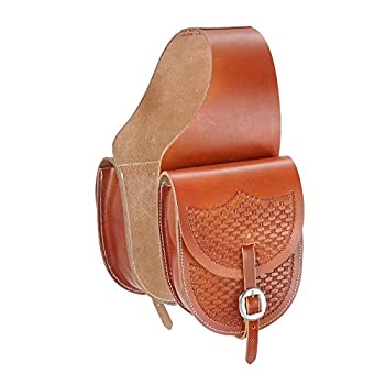 【中古】【インポート品・未当てはめる】Tough-1 Leather Saddle Bag with Basket Stamp