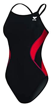 【中古】【輸入品・未使用】(32%ｶﾝﾏ% Black/Red) - TYR Adult Alliance Diamond Back Splice Swimsuit
