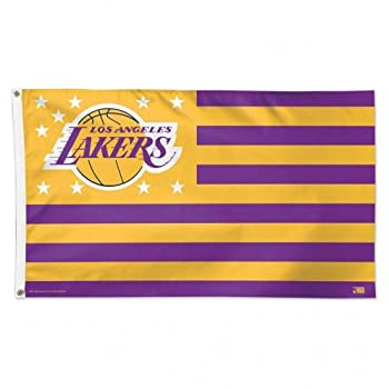 【中古】【輸入品・未使用】Los Angeles Lakers Nbaアメリカ国旗3?x 5足|スカイマーケットプラス
