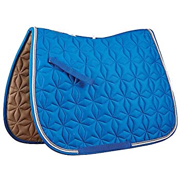 【中古】【輸入品・未使用】Roma Ecole Star キルト風多目的サドルパッド サイズA/P ブルー/ホワイト/グレー