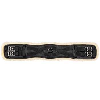 【中古】【輸入品・未使用】HORZE Atlanta Dressage 胴回り 取り外し可能で快適なフリースパッドとダブルエラスティックブラック 24 ブラック